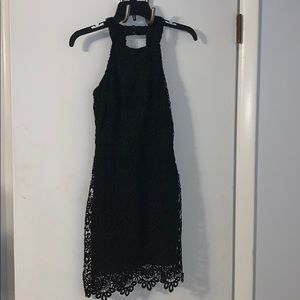 Black lace cocktail dress